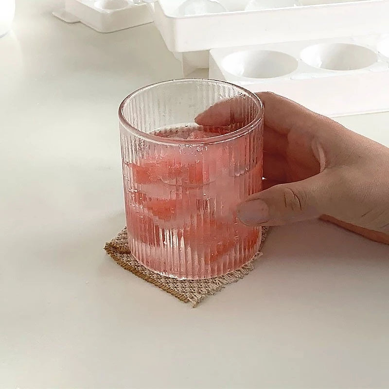 Ribbed Drinking Glass